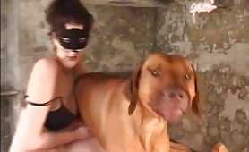 Black Masked Woman dog zoophilia
