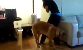 sexy asian humped by horny dog