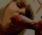Dog cum in my mouth - Blonde with Dog