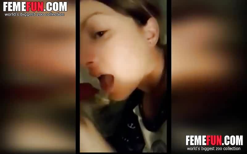 I first time sucking dog cock