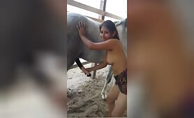 Mexican wife jerking horse cock