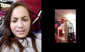 Reactions - nerdy brunette is shocked but ok