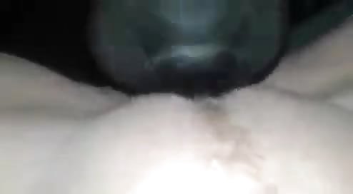 Big black dog explores and licks pussy of her slutty female