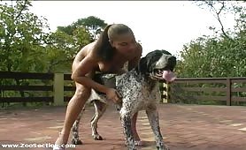 Latino girl dog fucked